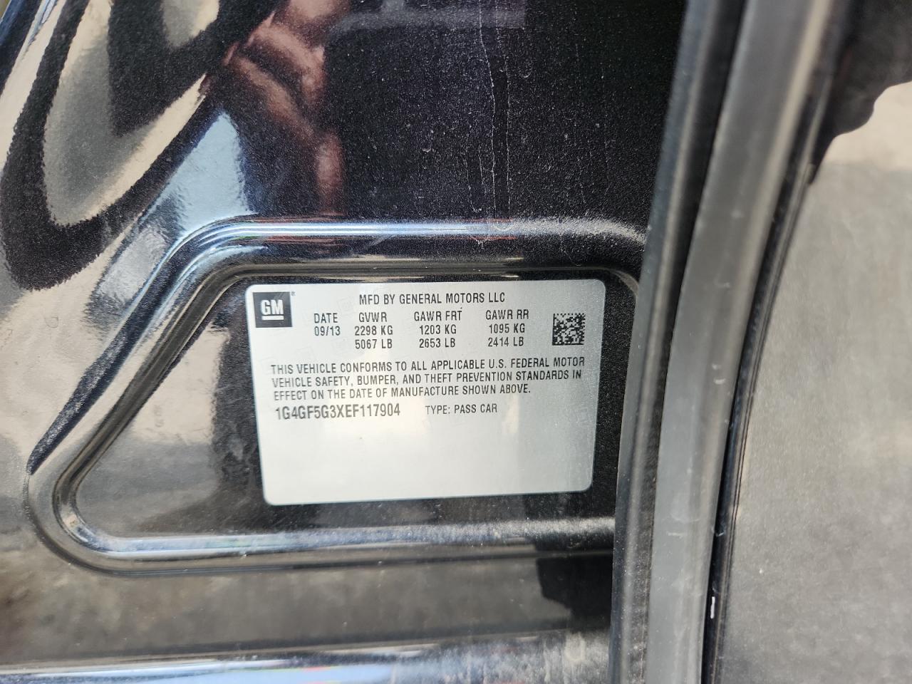 2014 Buic Lacrosse Premium Ii VIN: 1G4GF5G3XEF117904 Lot: 64518215