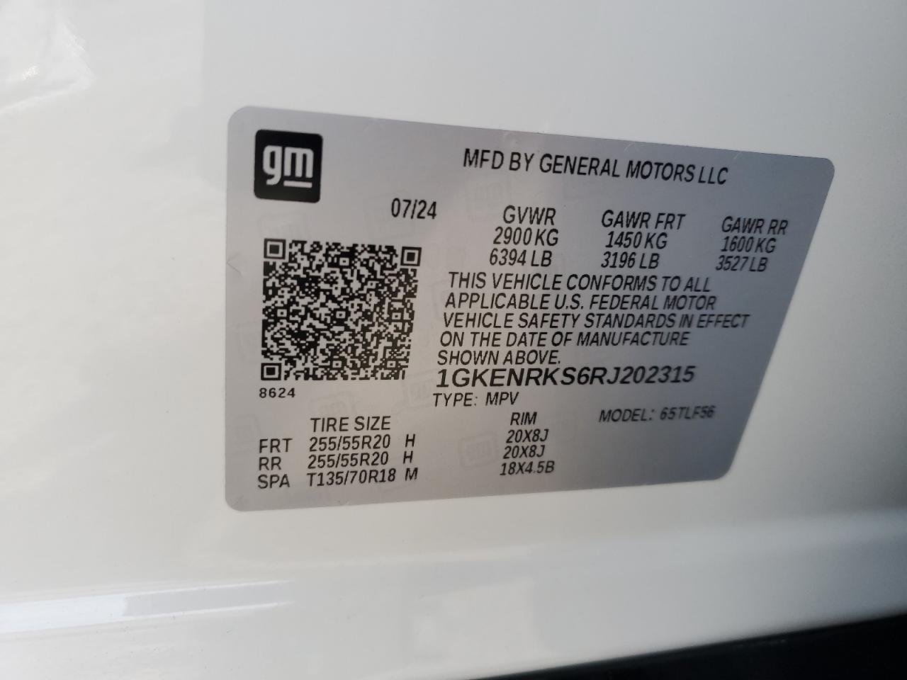 1gkenrks6rj202315 1GKENRKS6RJ202315 2024 GMC Acadia Denali