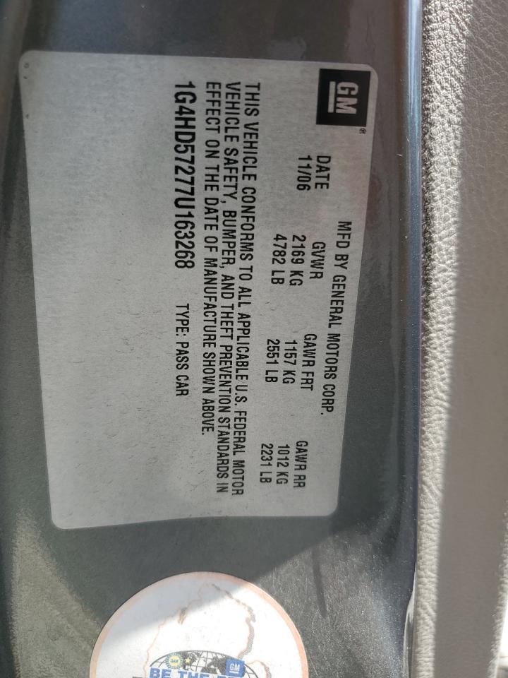 2007 Buick Lucerne Cxl VIN: 1G4HD57277U163268 Lot: 63996215