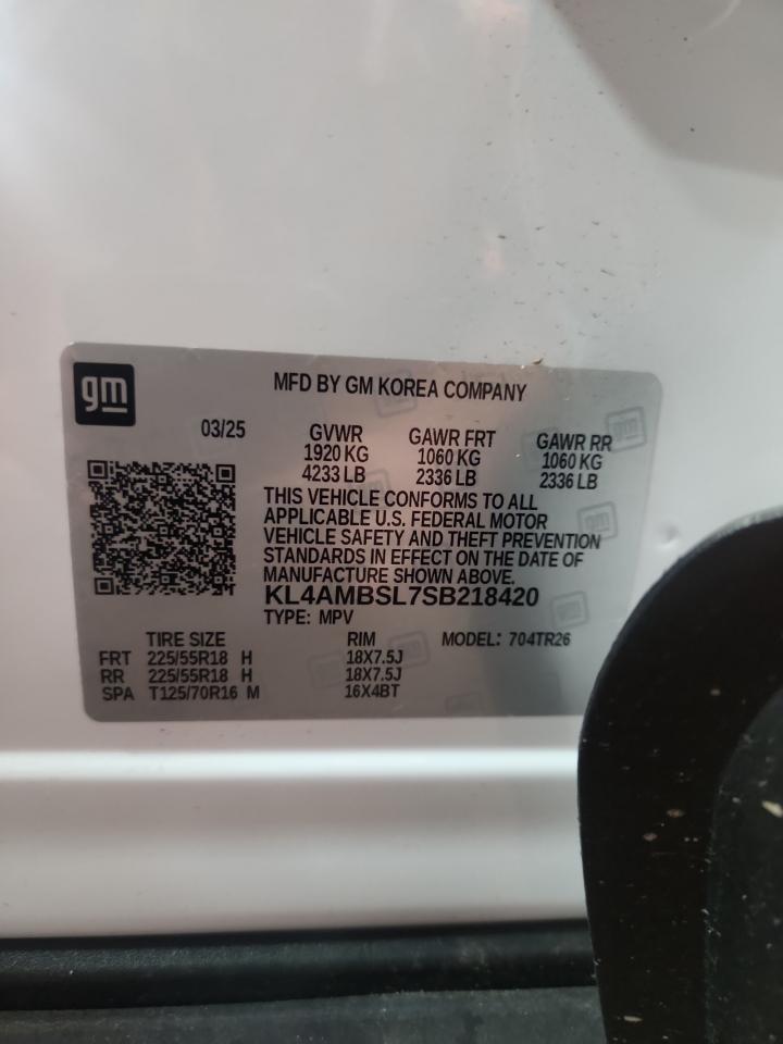 2025 Buick Encore Gx Preferred VIN: KL4AMBSL7SB218420 Lot: 63280325