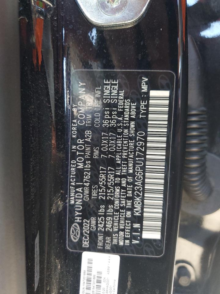 2023 Hyundai Kona Se VIN: KM8K23AG6PU172970 Lot: 65034795