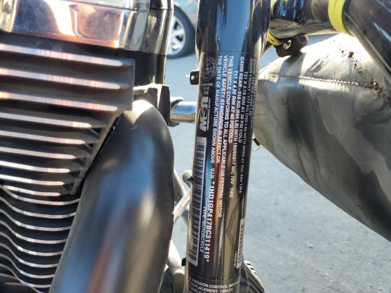 2011 Harley-Davidson Fxdwg VIN: 1HD1GP417BC311419 Lot: 64961605