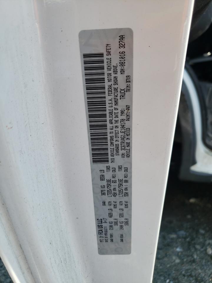 2018 Ram Promaster 1500 1500 Standard VIN: 3C6TRVAG1JE104170 Lot: 66542815
