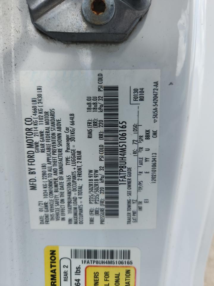2021 Ford Mustang VIN: 1FATP8UH4M5106165 Lot: 63320955