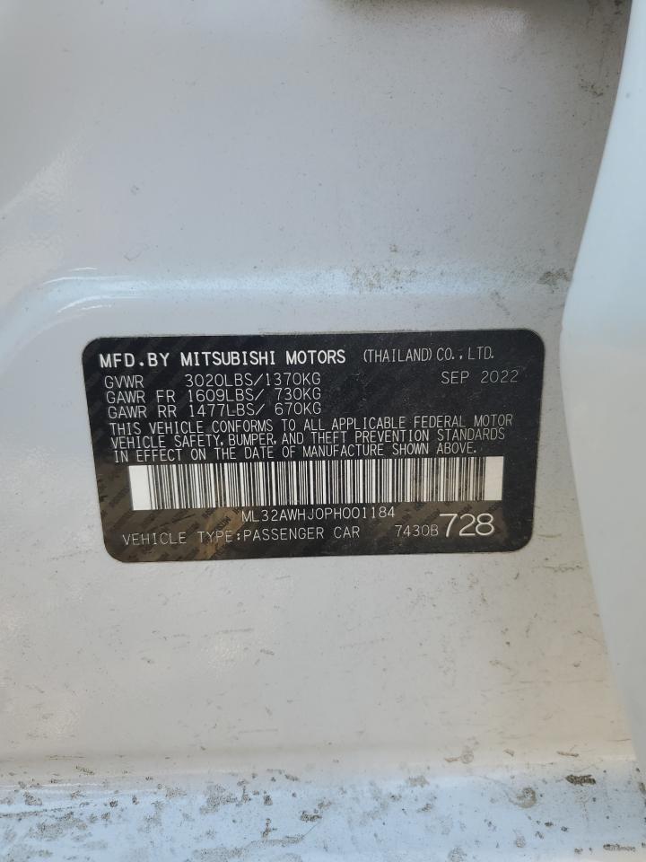 2023 Mitsubishi Mirage Se VIN: ML32AWHJ0PH001184 Lot: 63235375