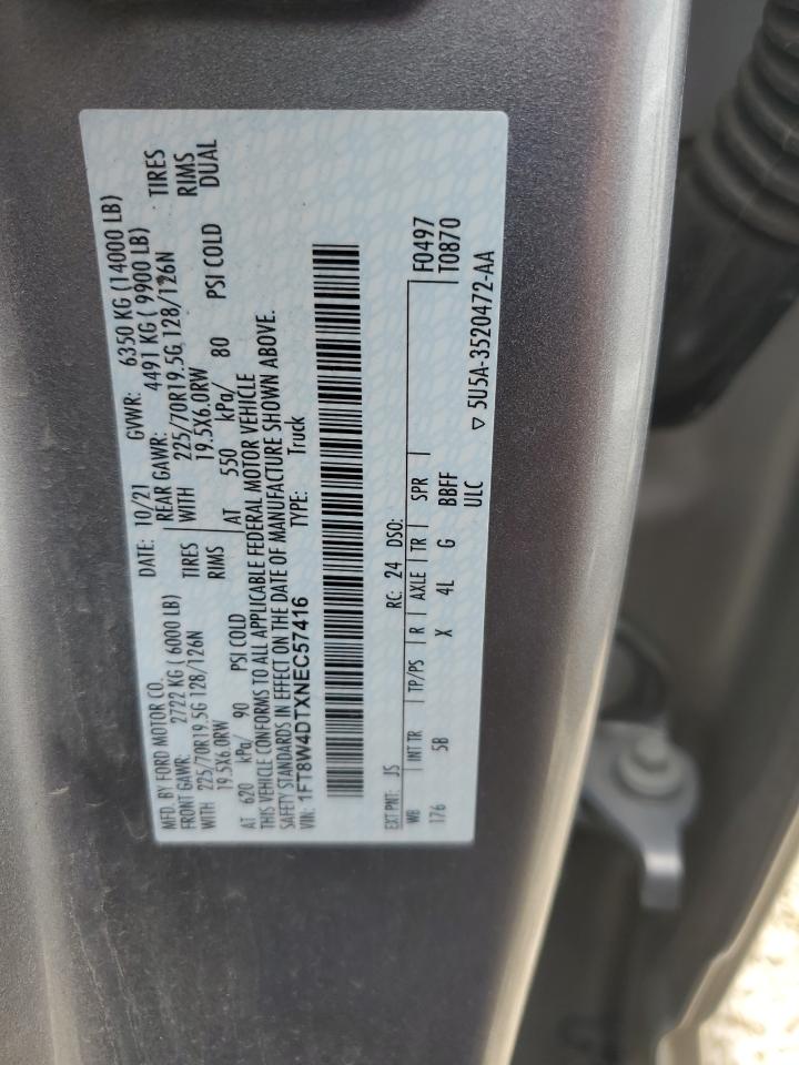 2022 Ford F450 Super Duty VIN: 1FT8W4DTXNEC57416 Lot: 64552645