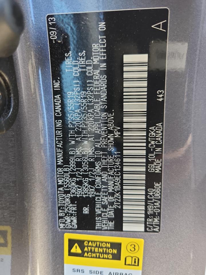 2014 Lexus Rx 350 VIN: 2T2ZK1BA9EC134611 Lot: 65329375