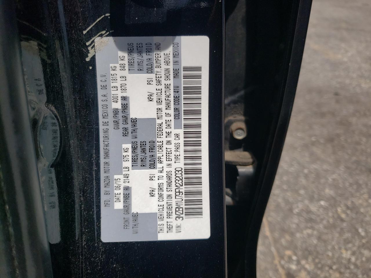 2015 Mazda 3 Sport VIN: 3MZBM1U79FM232030 Lot: 64362505