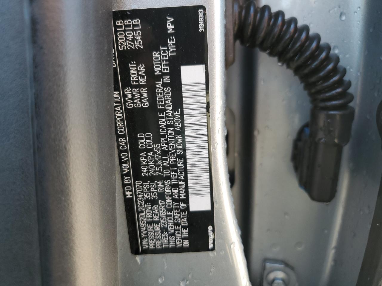 2012 Volvo Xc60 3.2 VIN: YV4952DL2C2347070 Lot: 67006815
