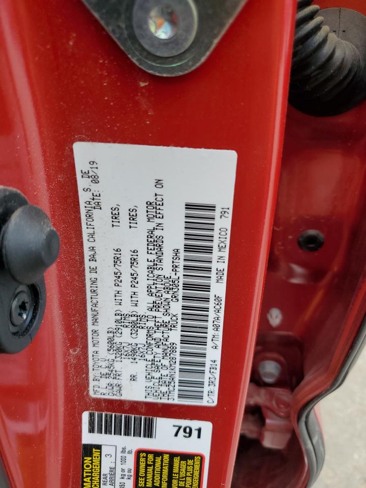 2019 Toyota Tacoma Double Cab VIN: 3TMCZ5AN1KM287889 Lot: 64947615