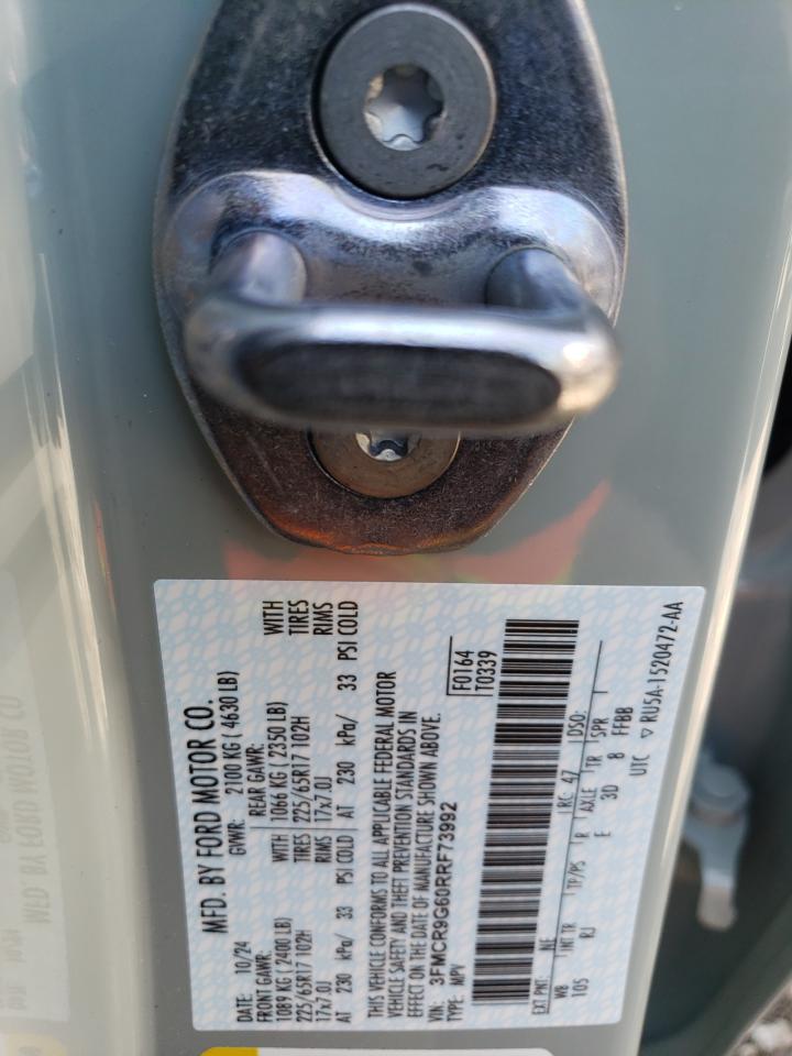 2024 Ford Bronco Sport Heritage VIN: 3FMCR9G60RRF73992 Lot: 65600115