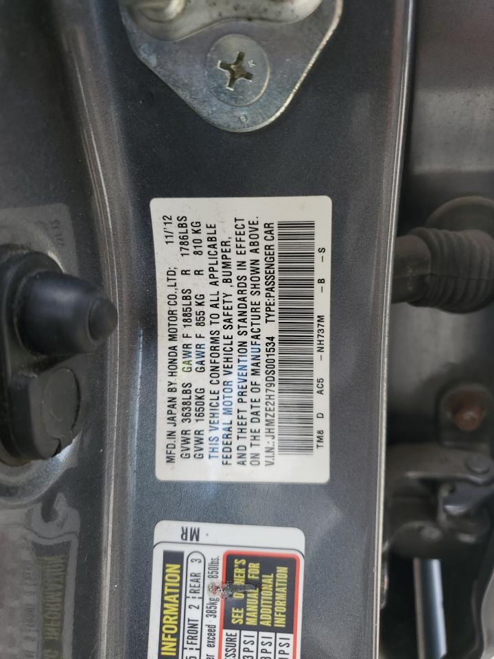 2013 Honda Insight Ex VIN: JHMZE2H79DS001534 Lot: 64059995