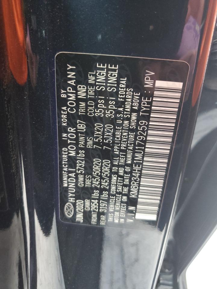 2021 Hyundai Palisade Sel VIN: KM8R34HE1MU179259 Lot: 65124105