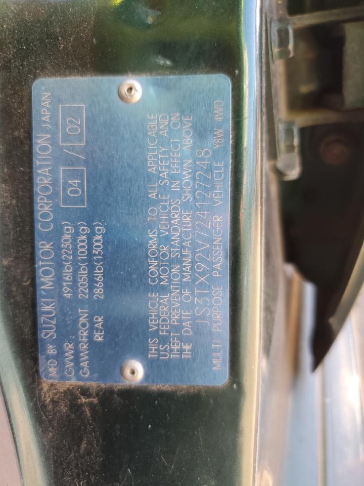 2002 Suzuki Xl7 Plus VIN: JS3TX92V724127248 Lot: 62850275