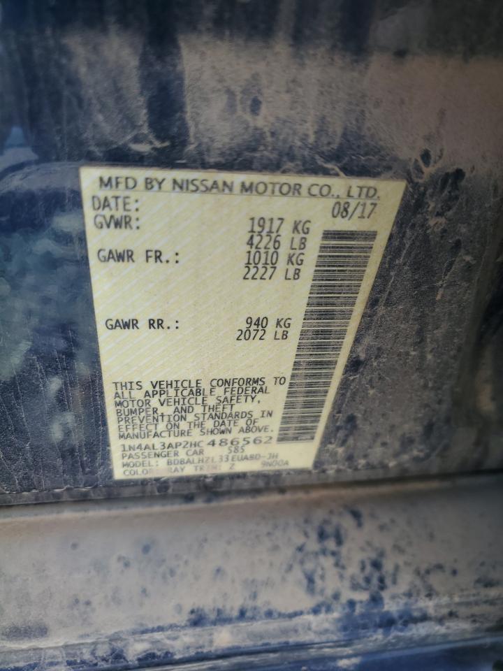 2017 Nissan Altima 2.5 VIN: 1N4AL3AP2HC486562 Lot: 63842125