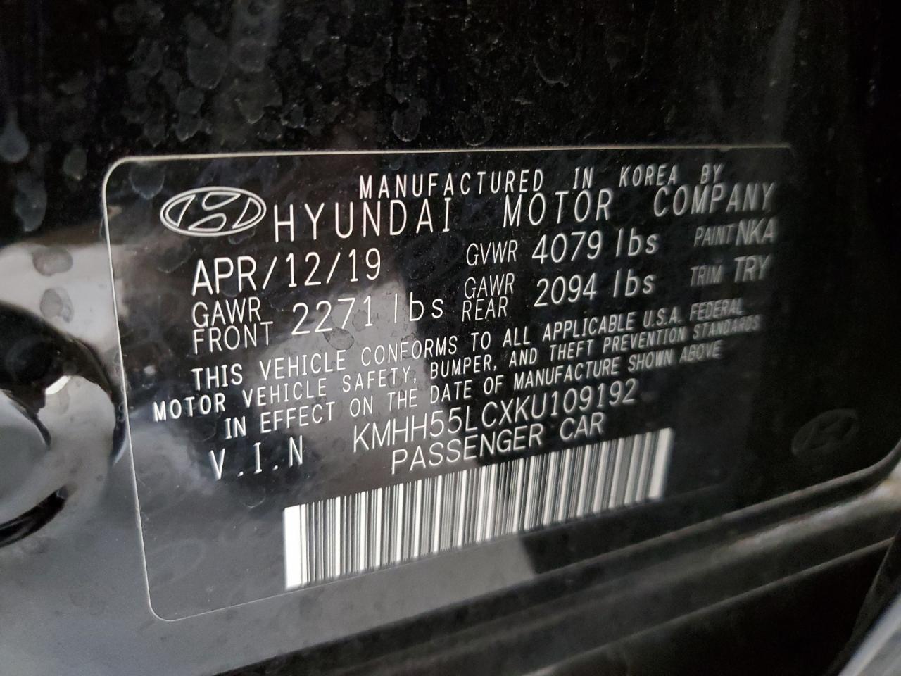 2019 Hyundai Elantra Gt N Line VIN: KMHH55LCXKU109192 Lot: 64982245