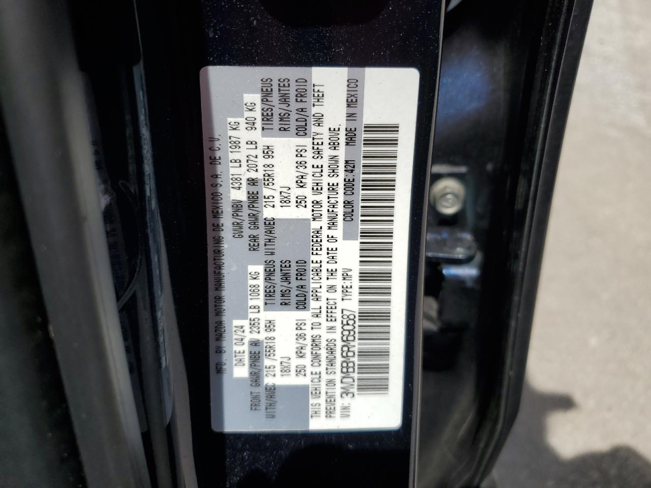 2024 Mazda Cx-30 Select VIN: 3MVDMBBM6RM690587 Lot: 65265865