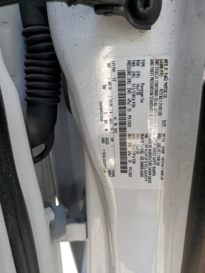 2014 Ford Focus Se VIN: 1FADP3F21EL420577 Lot: 63068615