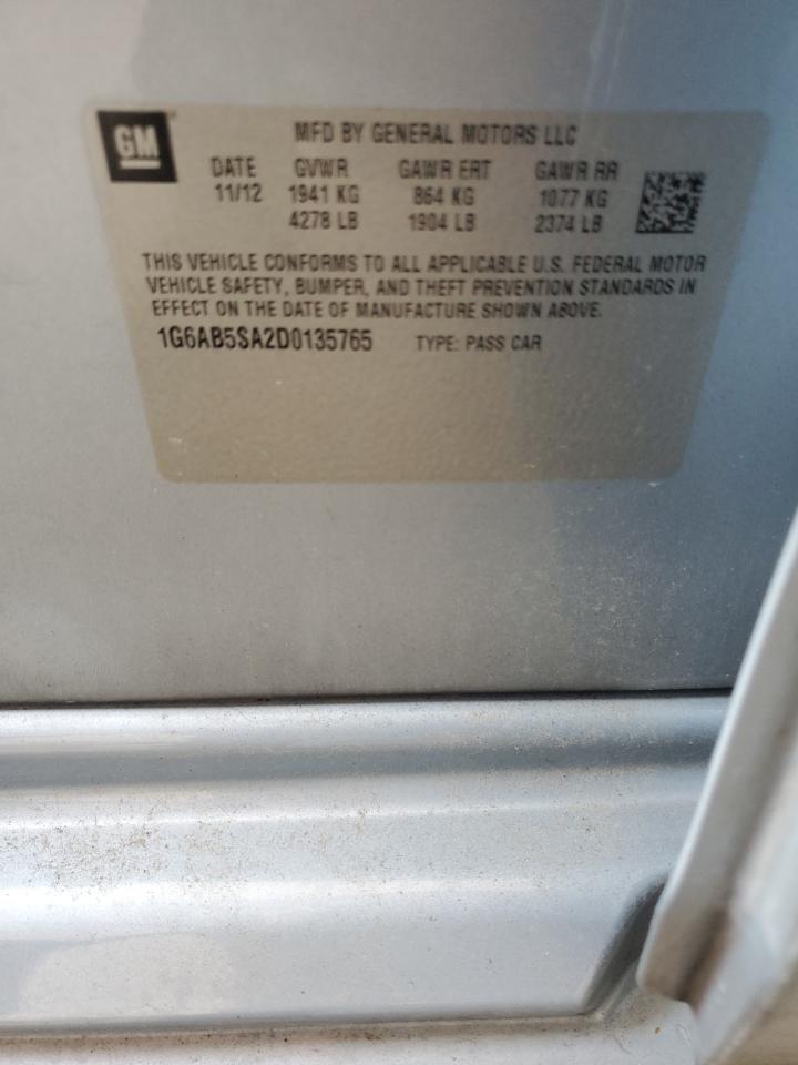 2013 Cadillac Ats Luxury VIN: 1G6AB5SA2D0135765 Lot: 67024285