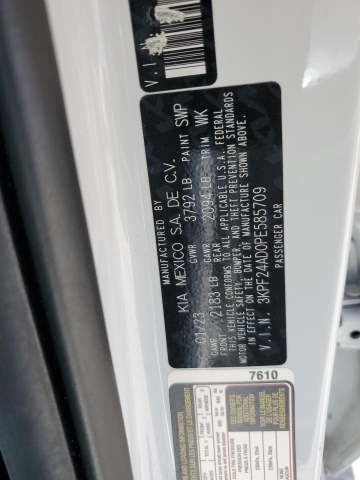 2023 Kia Forte Lx VIN: 3KPF24AD0PE585709 Lot: 64291135