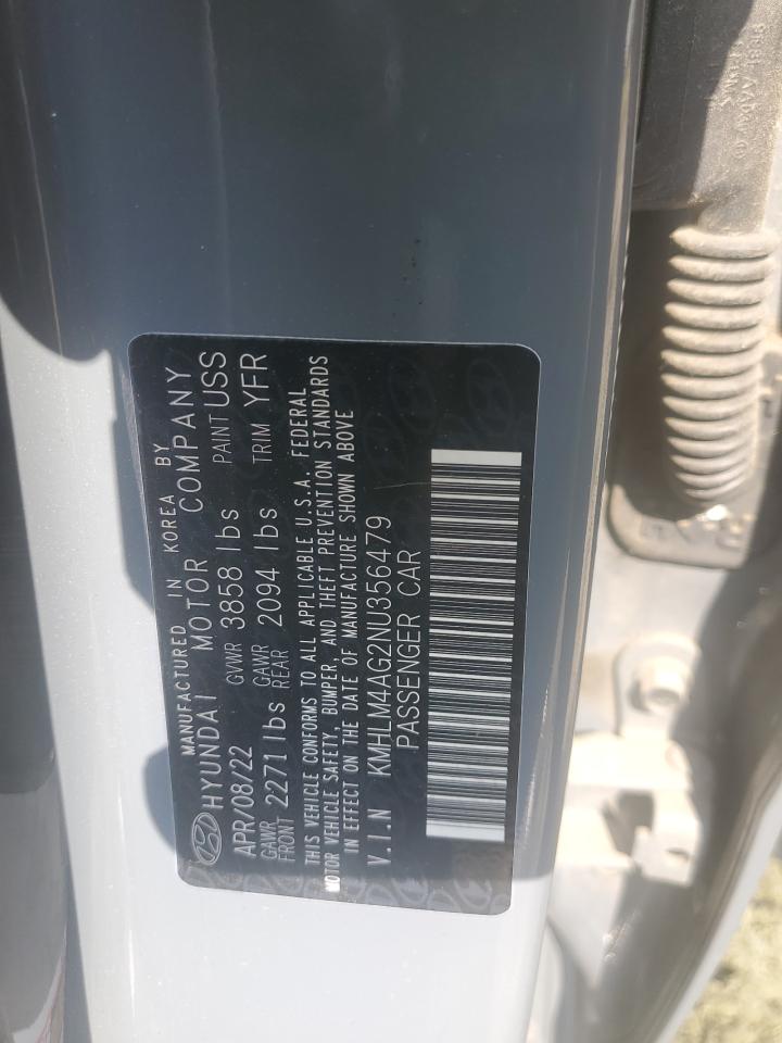 2022 Hyundai Elantra Sel VIN: KMHLM4AG2NU356479 Lot: 65078395