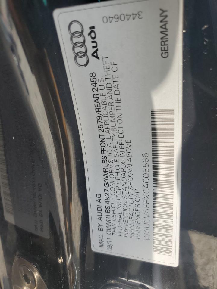 2012 Audi S5 Premium Plus VIN: WAUCVAFRXCA005566 Lot: 65069515