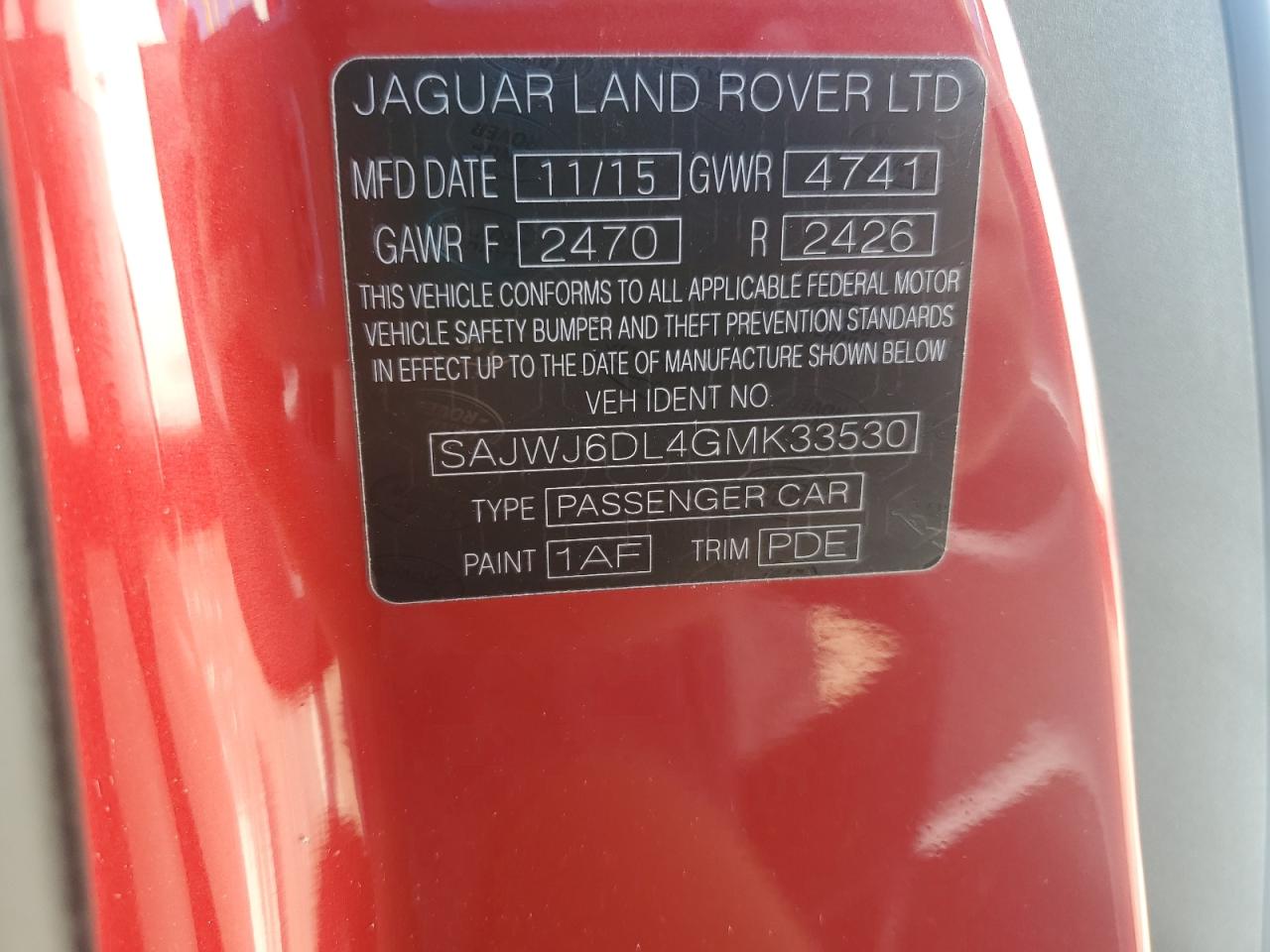 2016 Jaguar F-Type R VIN: SAJWJ6DL4GMK33530 Lot: 62431245