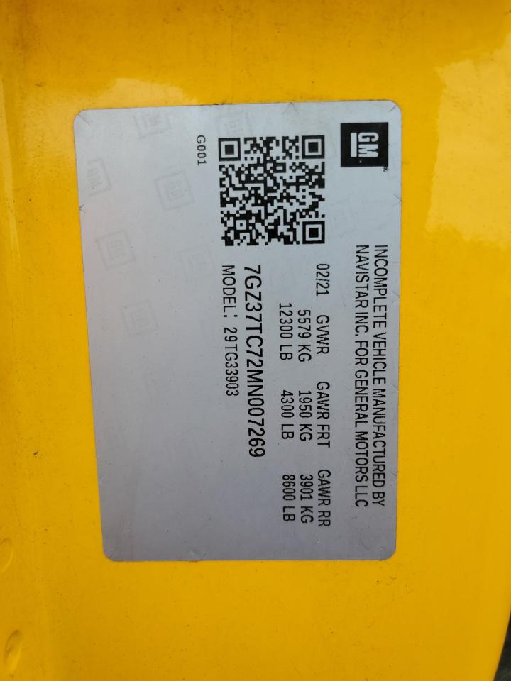 2021 GMC Savana Cut - Trucks Expeditor Truck VIN: 7GZ37TC72MN007269 Lot: 65015645
