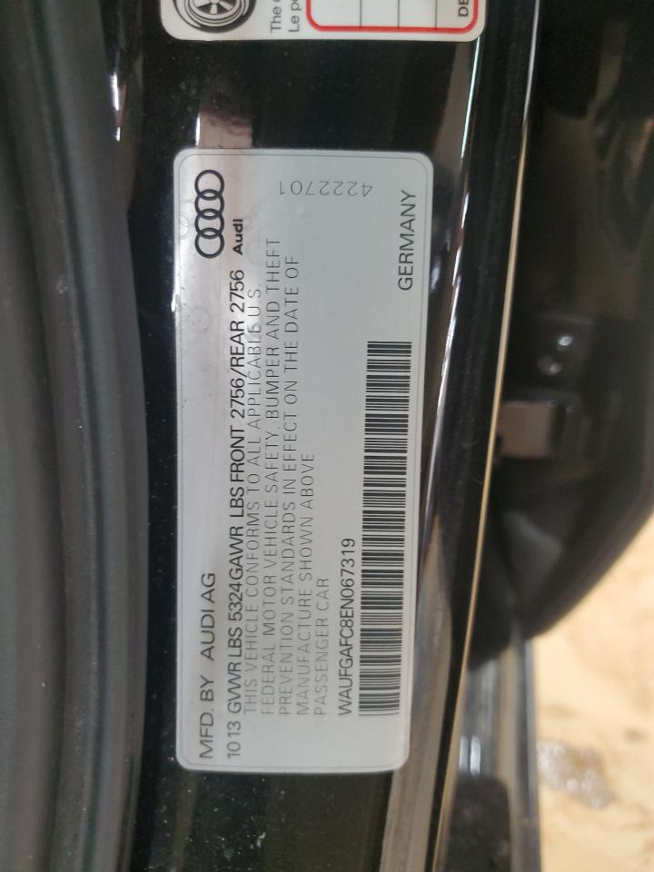2014 Audi A6 Premium Plus VIN: WAUFGAFC8EN067319 Lot: 64274355
