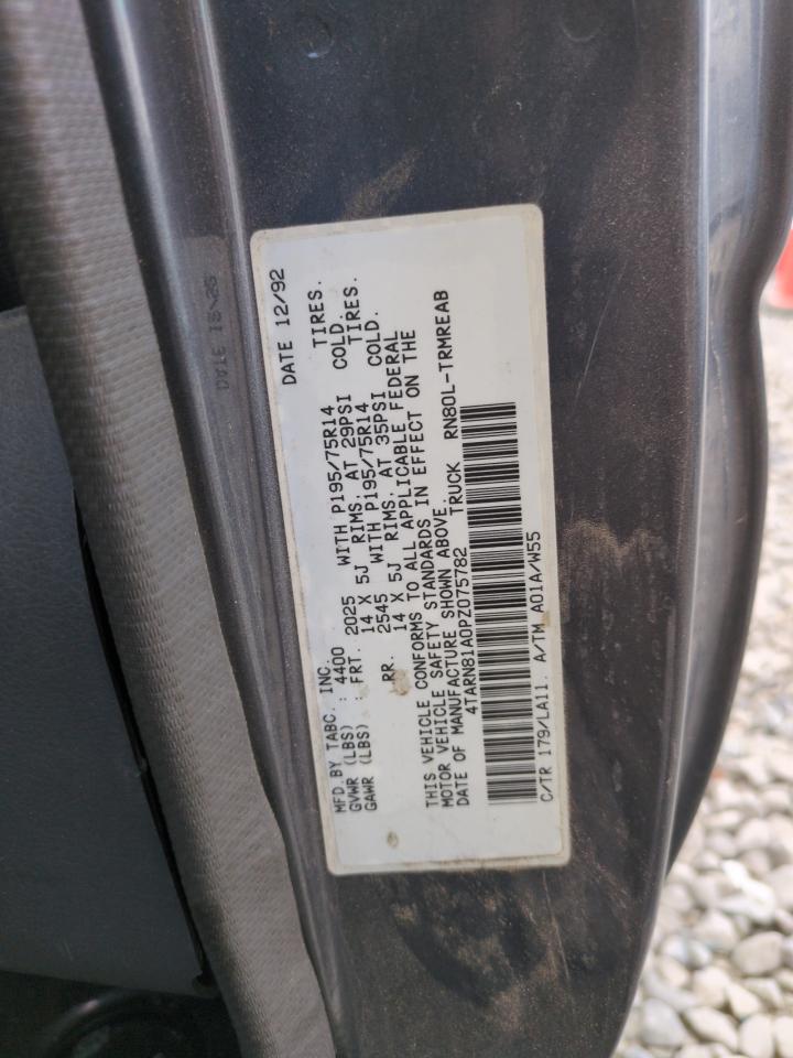 1993 Toyota Pickup 1/2 Ton Short Wheelbase Stb VIN: 4TARN81ADPZ075782 Lot: 62792165