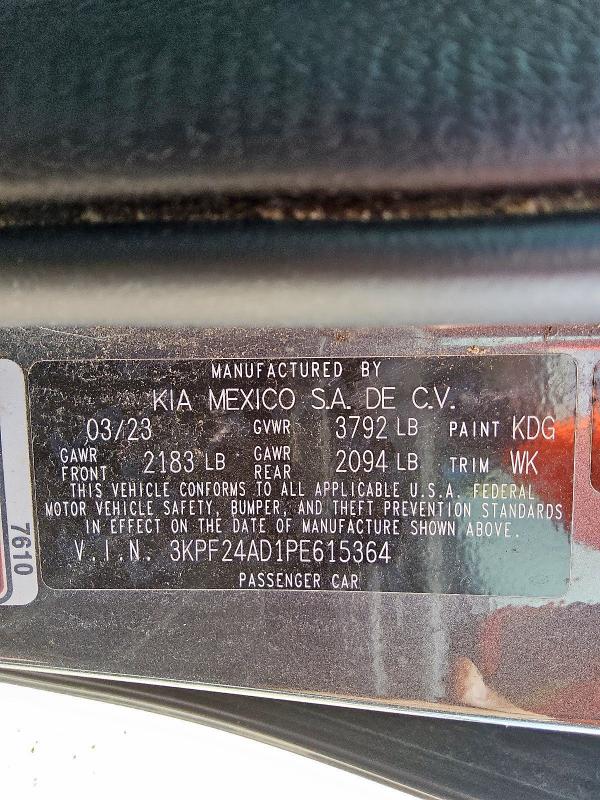  KIA FORTE 2023 Charcoal
