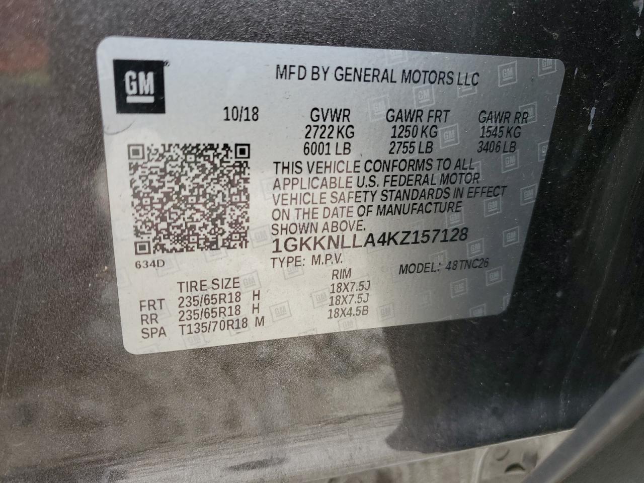 2019 GMC Acadia Sle VIN: 1GKKNLLA4KZ157128 Lot: 63413625