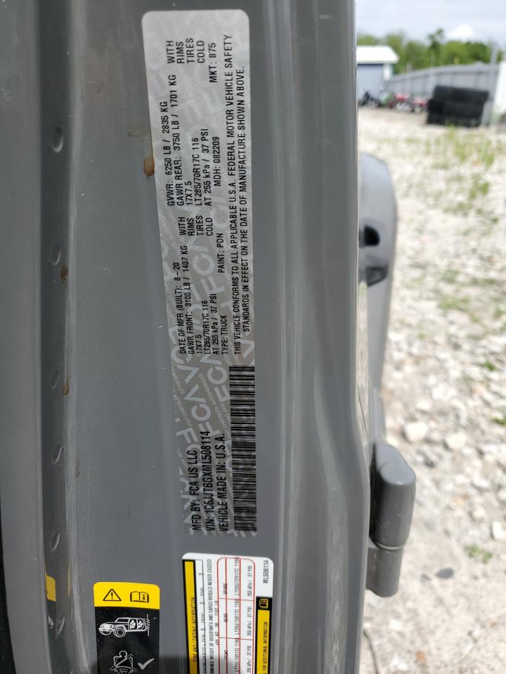 2021 Jeep Gladiator Rubicon VIN: 1C6JJTBGXML508114 Lot: 62556325