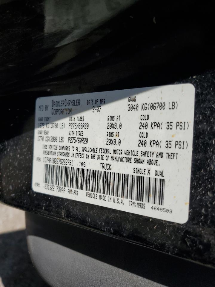 2007 Dodge Ram 1500 St VIN: 1D7HA18267S202731 Lot: 63119995