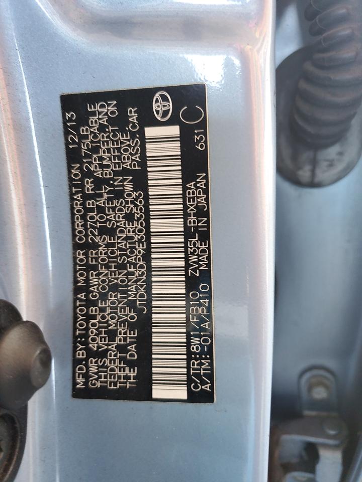 2014 Toyota Prius Plug-In VIN: JTDKN3DP9E3053563 Lot: 64207525