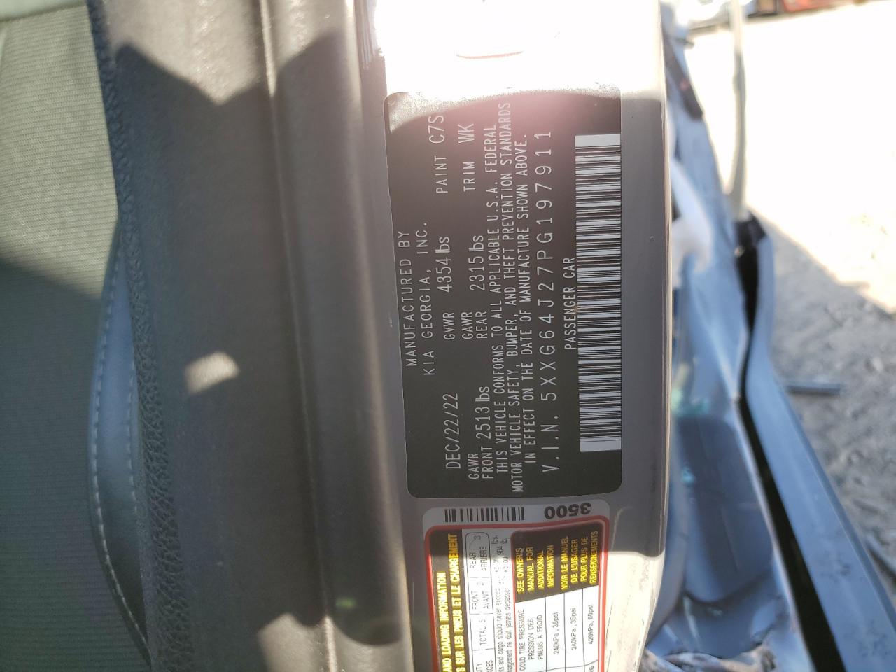 2023 Kia K5 Gt Line VIN: 5XXG64J27PG197911 Lot: 63204665