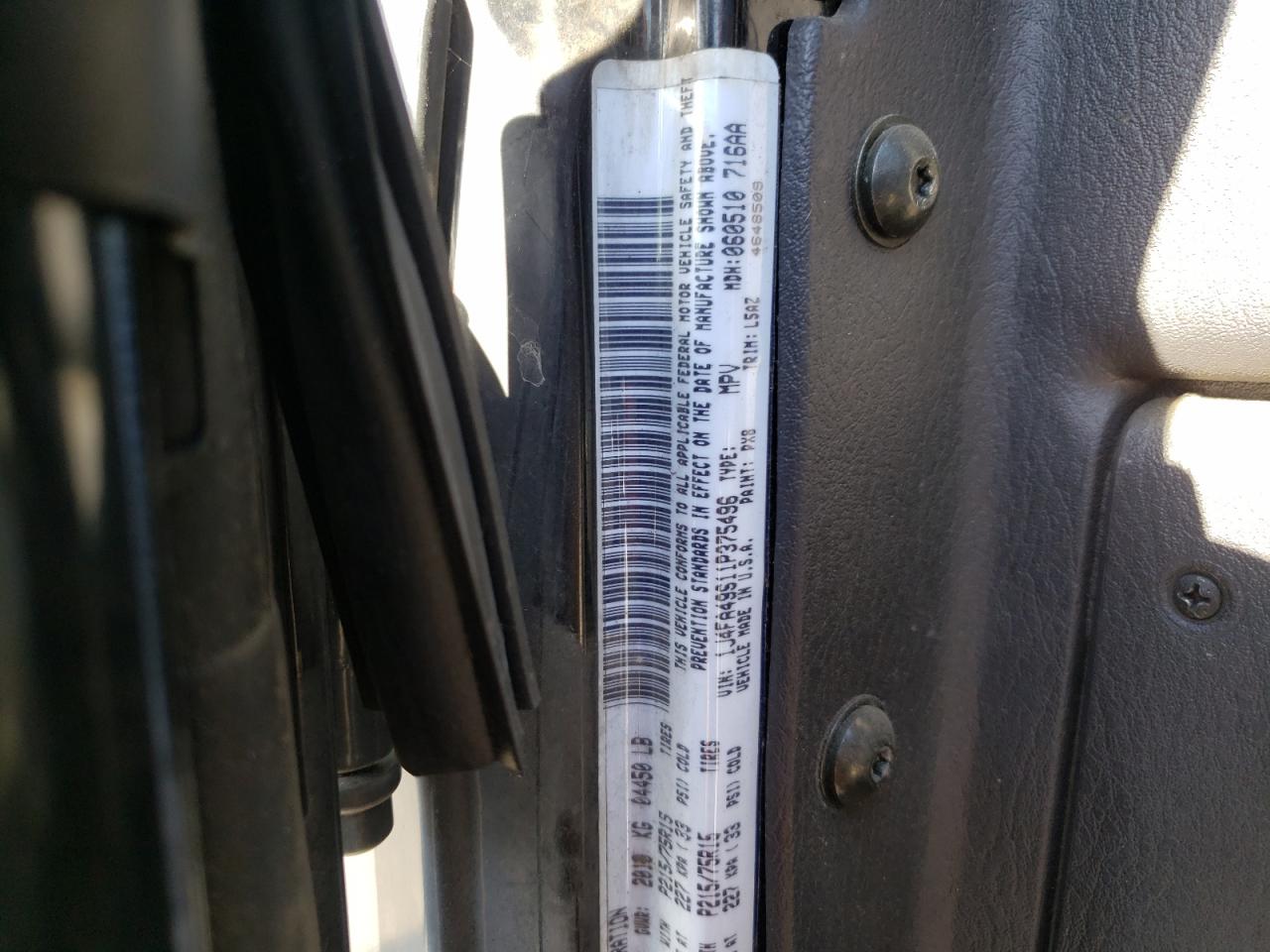 2001 Jeep Wrangler / Tj Sport VIN: 1J4FA49S11P375496 Lot: 66040025