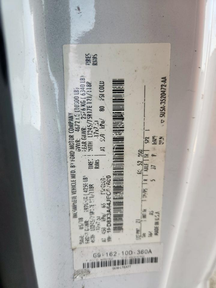 2018 Ford F350 Super Duty VIN: 1FD8X3A64JEC67600 Lot: 67055815