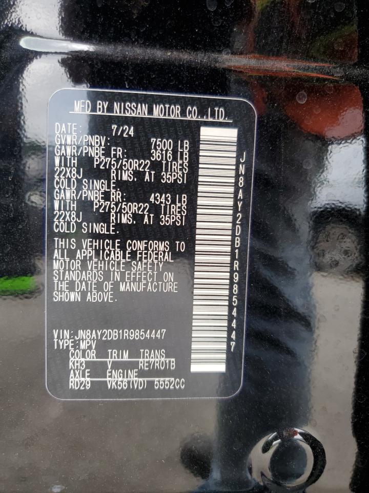2024 Nissan Armada Platinum VIN: JN8AY2DB1R9854447 Lot: 63812065