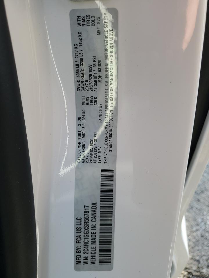 2025 Chrysler Pacifica Limited VIN: 2C4RC1GGXSR567817 Lot: 63194835