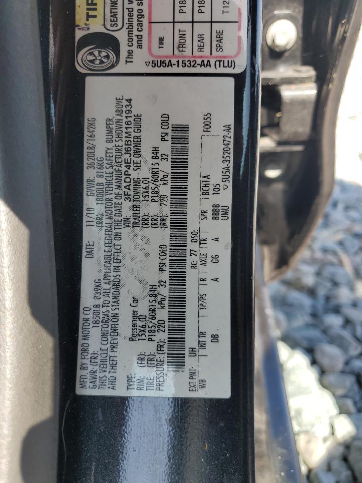 2011 Ford Fiesta Se VIN: 3FADP4EJ6BM161934 Lot: 64193015