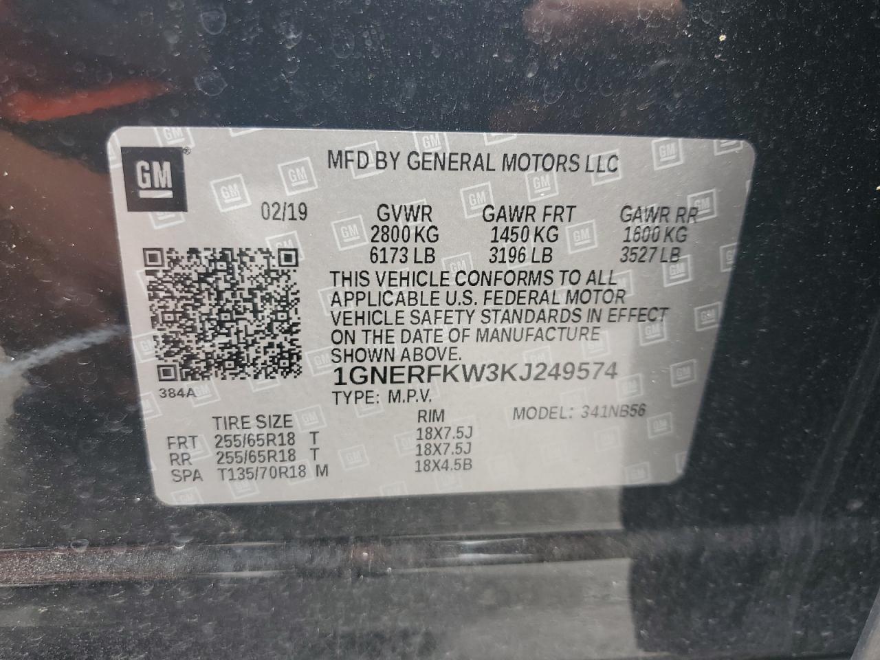 2019 Chevrolet Traverse Ls VIN: 1GNERFKW3KJ249574 Lot: 63667515
