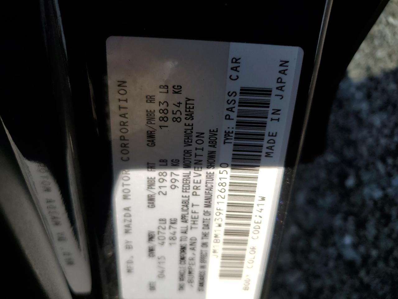 2015 Mazda 3 Grand Touring VIN: JM1BM1W39F1268150 Lot: 64597385