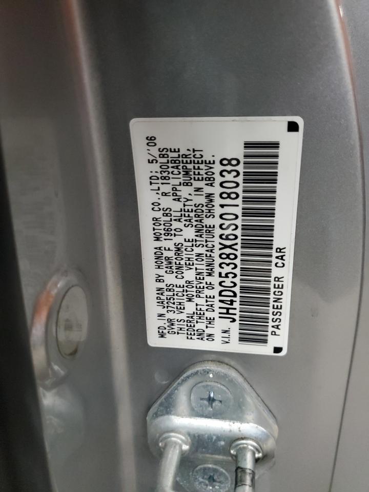 jh4dc538x6s018038 JH4DC538X6S018038 2006 Acura Rsx