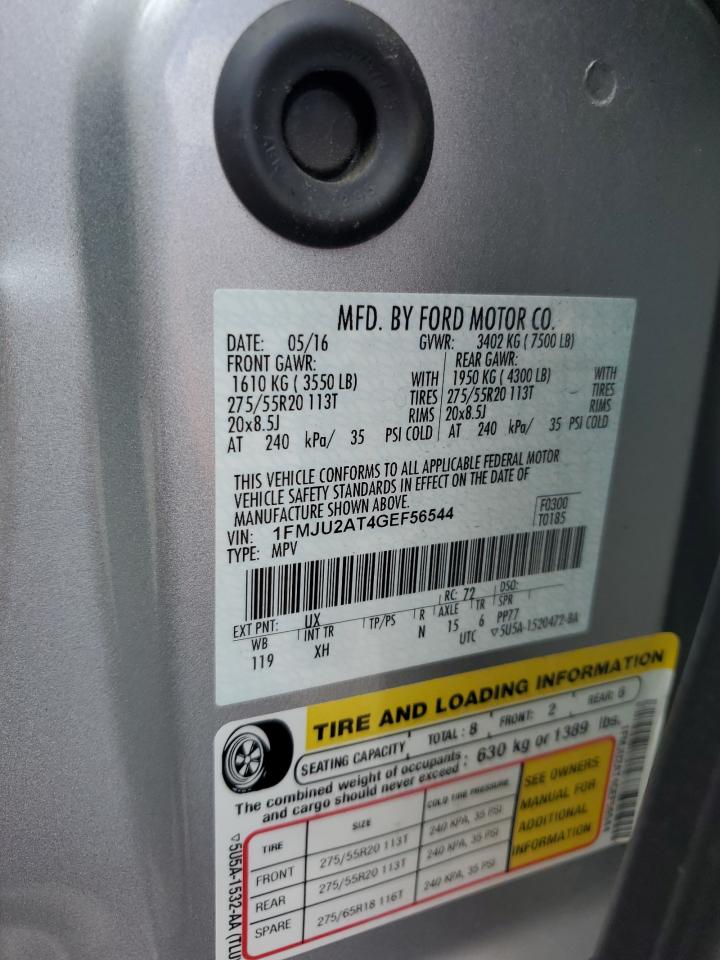 2016 Ford Expedition Limited VIN: 1FMJU2AT4GEF56544 Lot: 64813695