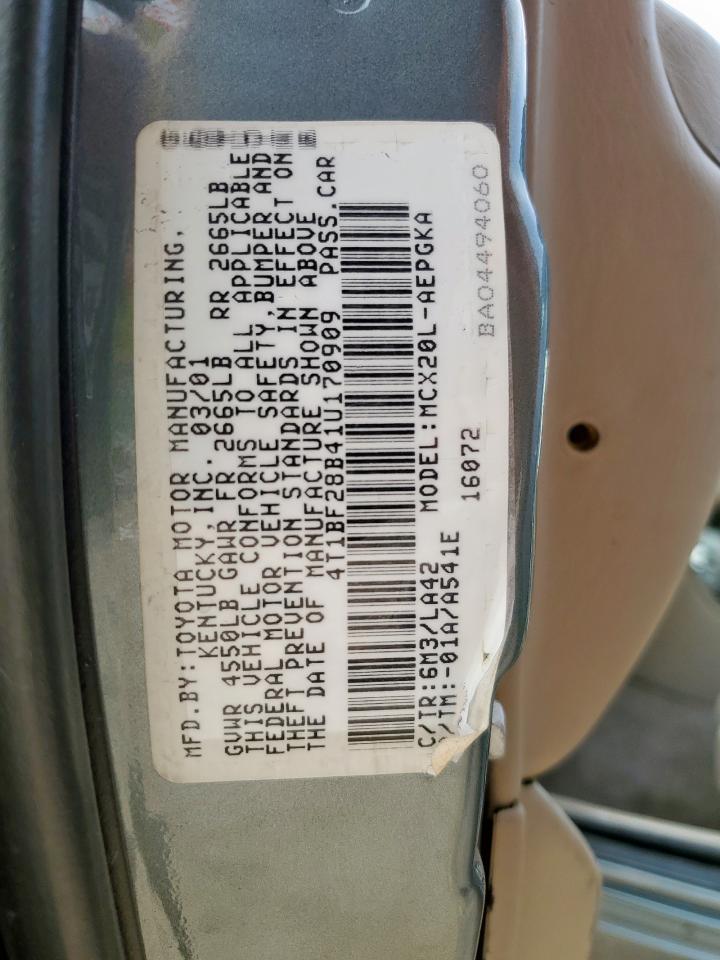2001 Toyota Avalon Xl VIN: 4T1BF28B41U170909 Lot: 62029185