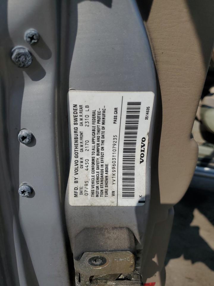 1996 Volvo 960 VIN: YV1KS9603T1079235 Lot: 65346985