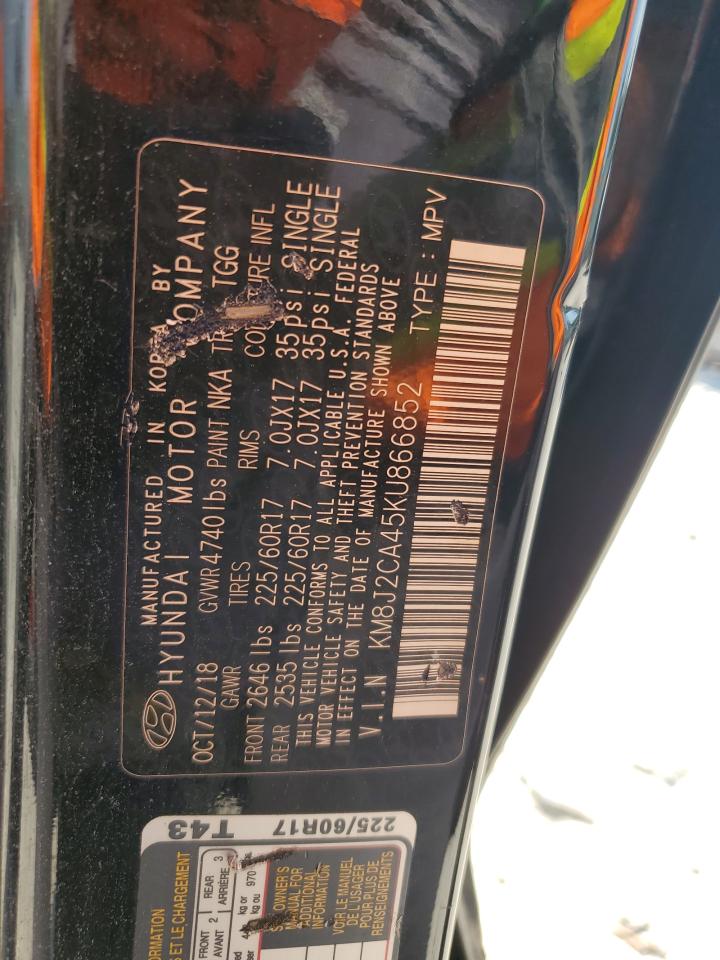 2019 Hyundai Tucson Se VIN: KM8J2CA45KU866852 Lot: 65538165