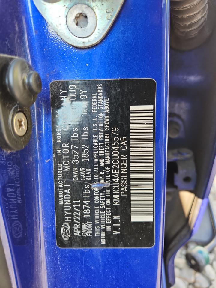 2012 Hyundai Accent Gls VIN: KMHCU4AE2CU045579 Lot: 64511115