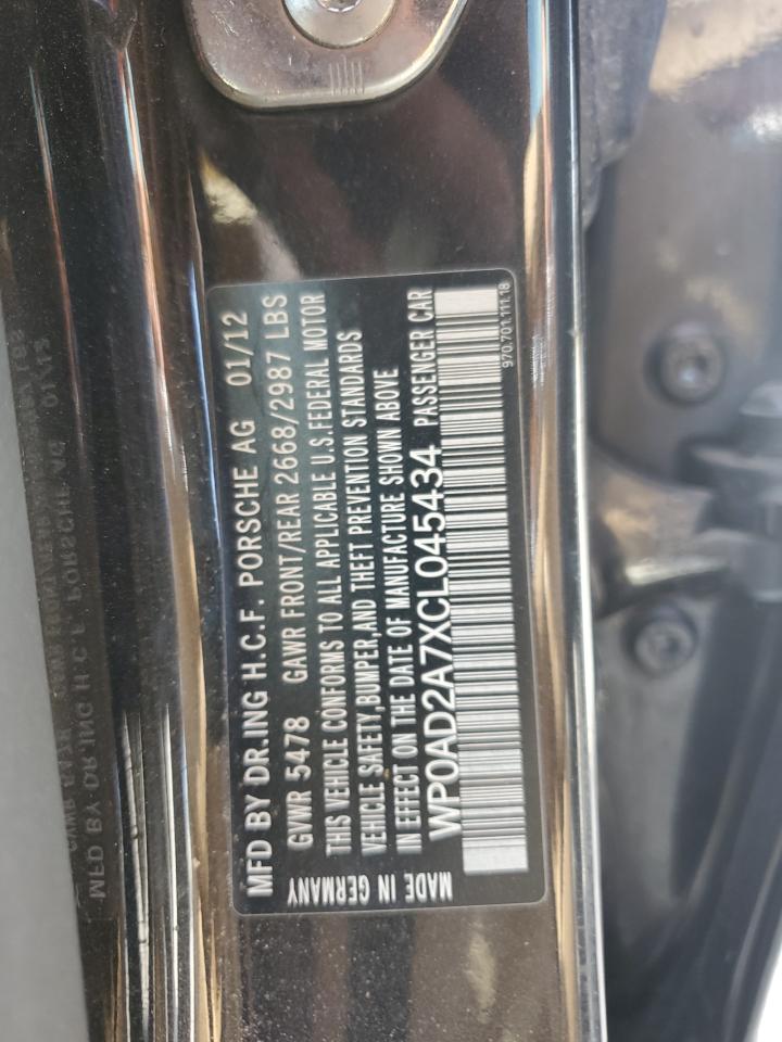 2012 Porsche Panamera S Hybrid VIN: WP0AD2A7XCL045434 Lot: 63563025